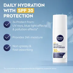 Nivea Moisturizing day cream for men SPF 30 Men Sensitive (Daily Protect Moisturiser) 50 ml thumbnail 2