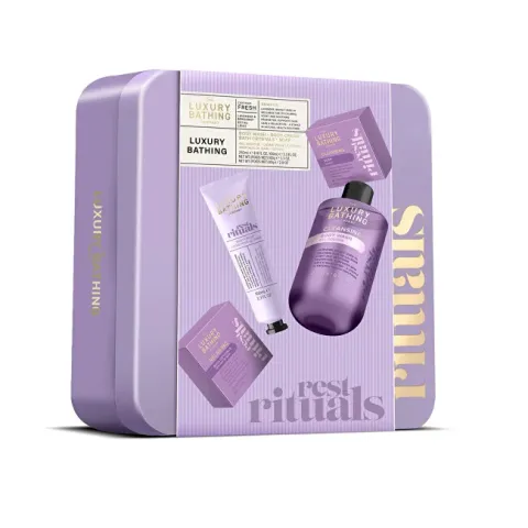Body care gift set in a tin box Lavender 4 pcs