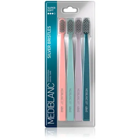 Toothbrush with silver bristles 4 pcs
