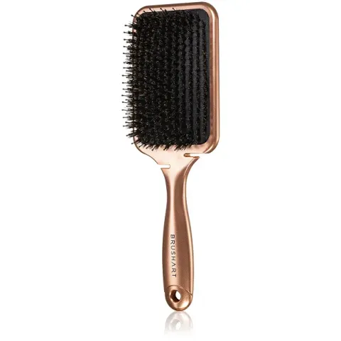 Flat Boar Bristle Paddle Hairbrush Bronze