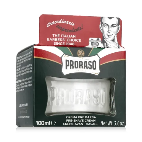 Green pre-shave cream