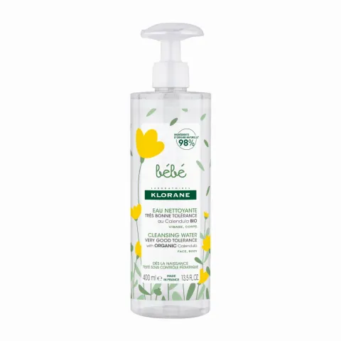 Klorane, Baby, Gentle Cleansing, Cleansing Water, For Face &amp; Body, 400 ml