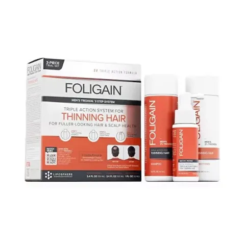 Foligain Triple Action Men's Hair Loss Travel Set