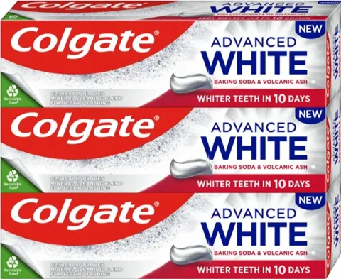 Advanced White Baking Soda &amp; Volcanic Ash Trio Whitening Toothpaste 3 x 75 ml