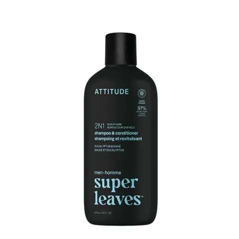 Men´s Soothing Shampoo and Conditioner 2in1 Super Leaves Eucalyptus &amp; Sage (Shampoo &amp; Conditioner) 415 ml