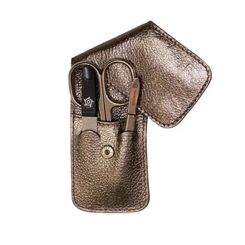 Manicure travel set 3 pieces bronze metallic
