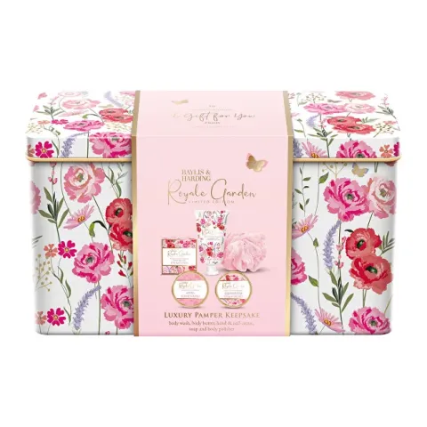 Baylis &amp; Harding Body Care Gift Set in Tin - Royale Garden, 5pcs