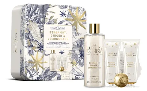 Body care gift set in a tin box Bergamot, Ginger &amp; Lemongrass 5 pcs