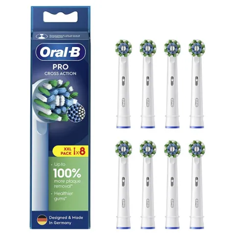 Cross Action White EB50 replacement brush heads 8 pcs.