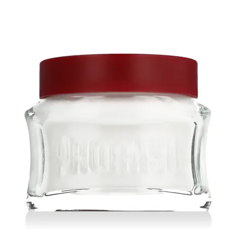 Red pre-shave cream