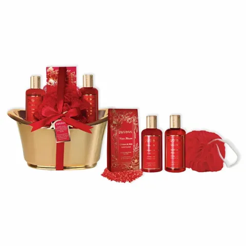 Bath gift set in a golden tub Frozen Strawberries &amp; Vanilla 5 pcs