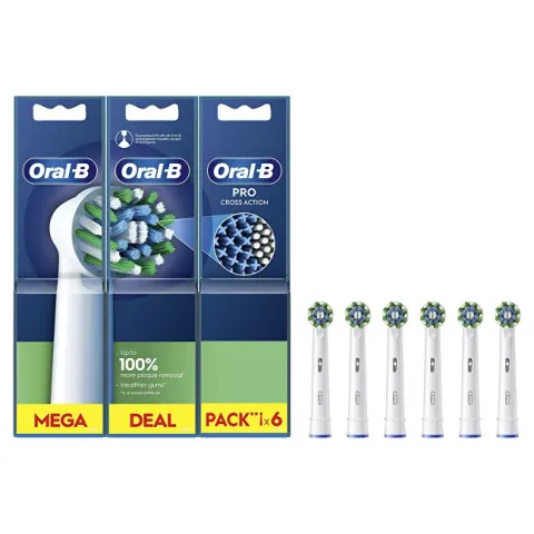 Cross Action White EB50 replacement brush heads 6 pcs.