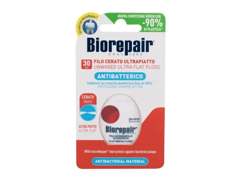 Antibacterial unwaxed ultra flat floss