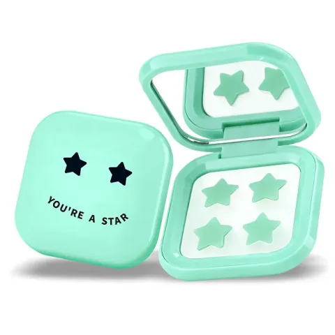 Pimple Star Patches &amp; Mirror Case 32 pcs. Green Patch Set