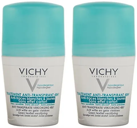 48H Anti-Traspirant No White Marks &amp; Yellow Stains Roll-On 2 x
