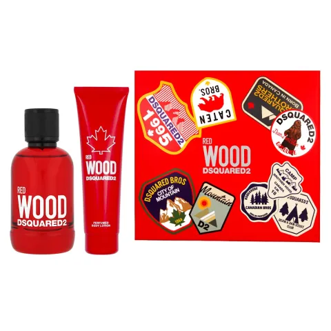 Set Dsquared 2: Red Wood, Eau De Toilette, For Women, 100 ml + Red Wood, Body Lotion, 150 ml