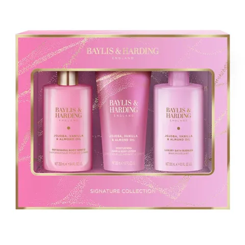 Jojoba, Vanilla &amp; Almond oil body care gift set 3 pcs