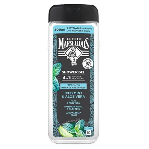 Shower gel for body, face, hair and beard Iced Mint and Aloe Vera 400 ml