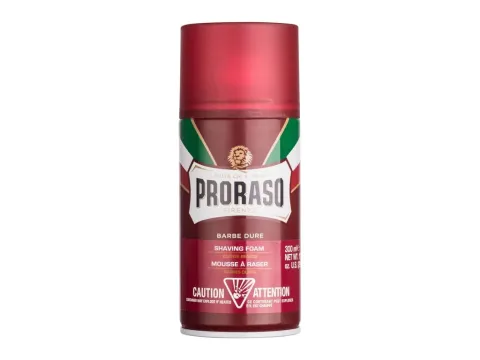 Red shaving foam