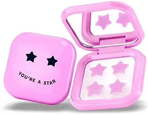 Pimple Star Patches &amp; Mirror Case 32 pcs Pink Patch Set