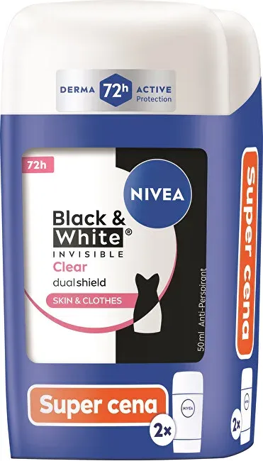 B&amp;W Invisible Clear Duo solid antiperspirant set 2 x 50 ml
