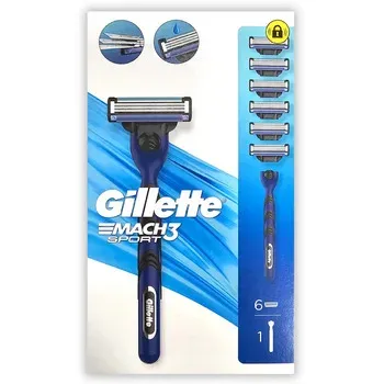Mach3 Sport Razor + Spare Heads 6 pcs