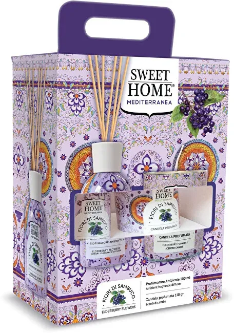 Gift set of aroma diffuser with candle Elderberry Flowers