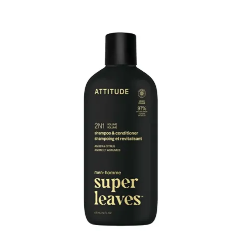 Men´s 2in1 Volume Shampoo and Conditioner Super Leaves Amber &amp; Citrus (Shampoo &amp; Conditioner) 415 ml