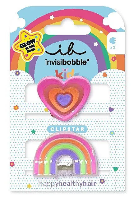 Hair clips Clipstar Glow Happy Heart 2 pcs