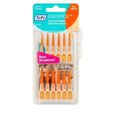 Rubberized toothpicks Easypick XS/S orange - 60 ks
