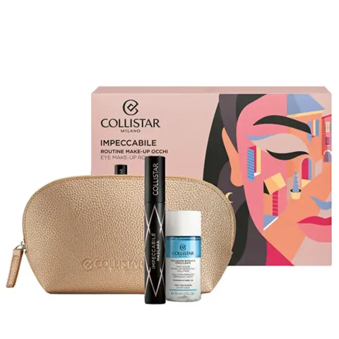 Set Collistar Impeccabile Ultra Black Mascara 14ml + Mini Make-Up Remover 35ml + Pouch