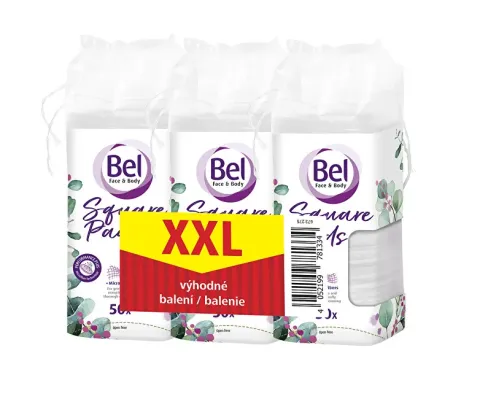 Set of square make-up remover pads Bel Face &amp; Body Cosmetic 3 x 50 pcs