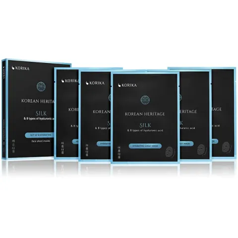Set of hydrating sheet masks with 8 types of hyaluronic acid Korean Heritage 5 × 25 g