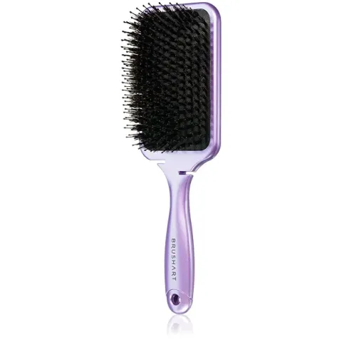 Boar Bristle Paddle Hairbrush Metallic Lilac