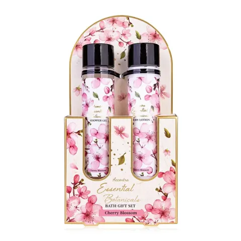 Accentra bath set ESSENTIAL BOTANICS cherry blossom tube in a gift box, shower gel 60ml, body lotion 60ml