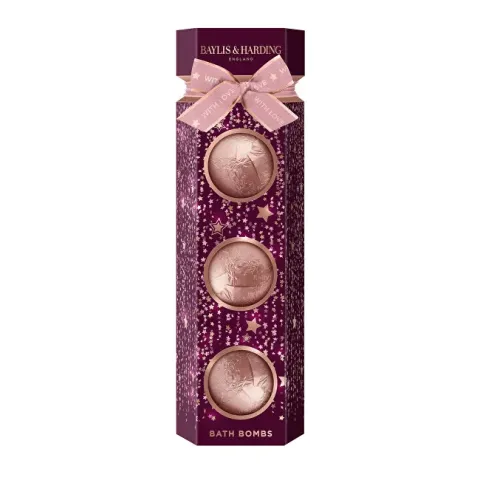Gift set of sparkling bath balls Wild Cherry &amp; Vanilla 3 pcs