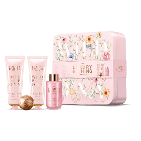 Gift set in a tin box Peony, Peach &amp; Raspberry 4 pcs