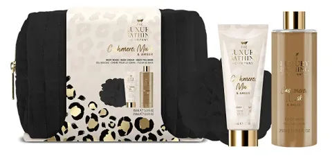 Cashmere, Musk &amp; Amber Body Care Gift Set in a Cosmetic Bag 3 pcs
