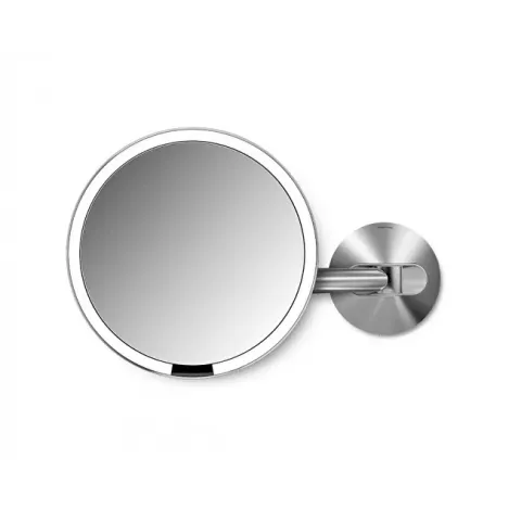 Network wall mirror Sensor with LED lighting, 5x magnification - Shiny stainless steel