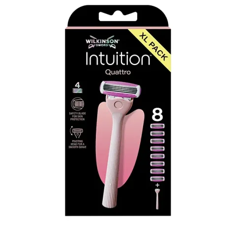 Intuition Quattro shaver + 8 heads