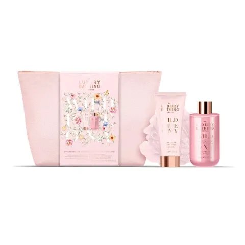 Gift set in a cosmetic bag Peony, Peach &amp; Raspberry 3 pcs