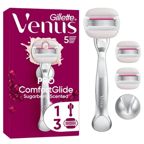 ComfortGlide Sugarberry razor + 3 heads