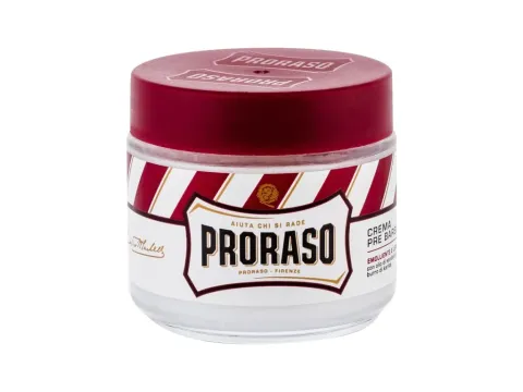 Red pre-shave cream