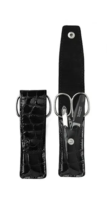 Black travel manicure Solingen artificial leather PL808