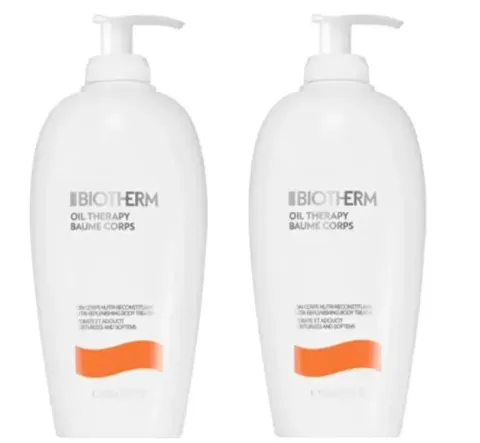 Set of nourishing body lotions for dry skin Duo Oil Therapy Baume Corps (Nutri-Replenishing Body Treatment) 2 x 400 ml