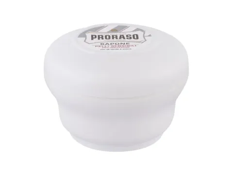 White shaving soap in a jar