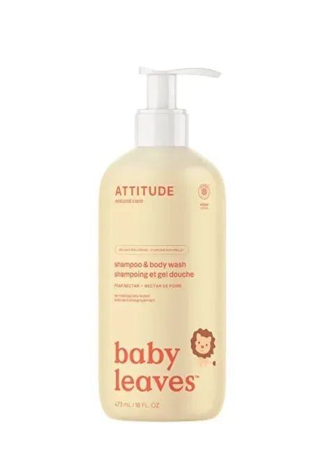 Children´s body soap and shampoo with the scent of pear juice Baby Leaves (Shampoo &amp; Body Wash) 473 ml