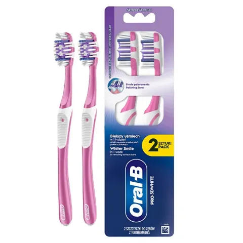 Pro-3D White Whitening Clean Medium Toothbrush 2 pcs