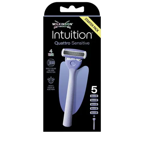 Intuition Quattro Sensitive razor + 5 heads